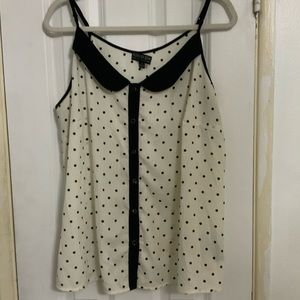 Polkadot top with Peter Pan collar